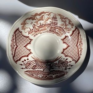 Staffordshire England Alfred Meakin Brown Fair Winds Saucer Plate - Set of 6